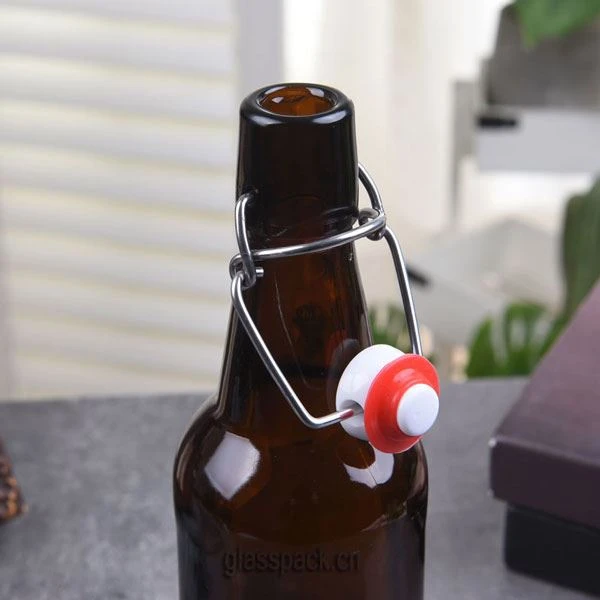 amber swing top beer bottle