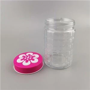 Glazen pot met plastic dop