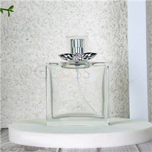 platte vierkante glazen parfumflesje